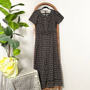 Anthropologie SMALL The Somerset Wide Leg Jumpsuit in Black Motif